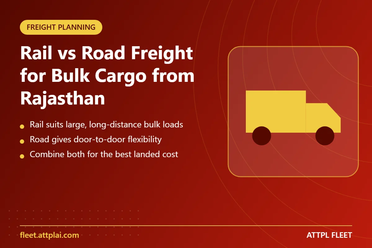 Rail vs Road Freight for Bulk Cargo from Rajasthan - key points